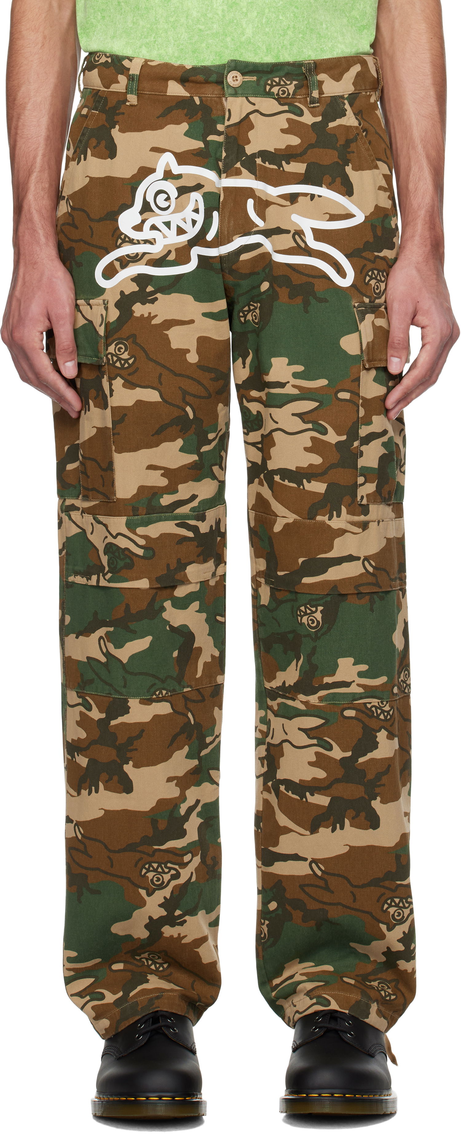 Карго панталони BBC IceCream ICECREAM Running Dog Woodland Camo Cargo Pants Зелено | IC24S36, 0