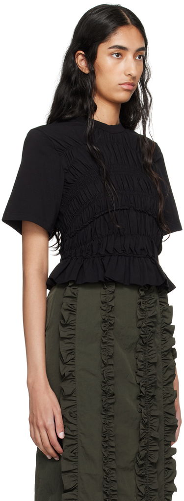 Тениска Cecilie Bahnsen Smocked T-Shirt Черно | 2.24RTW11003 OASIS TOP, 1
