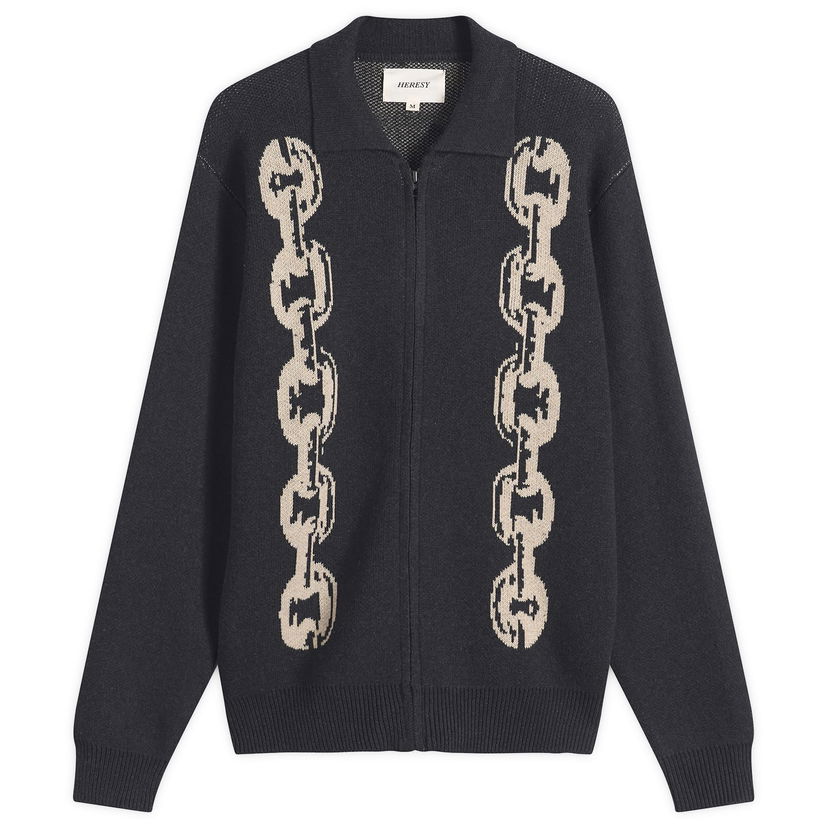 Пуловер Heresy Chain Zip Knit Shirt Черно | HAW25-KW06