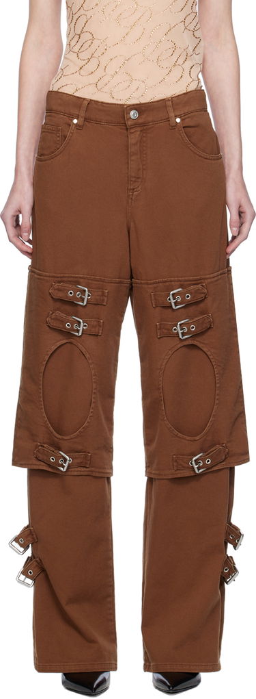 Карго панталони Blumarine Blumarine Boyfriend Cutout Buckle Jeans Кафяво | A344J046A, 0