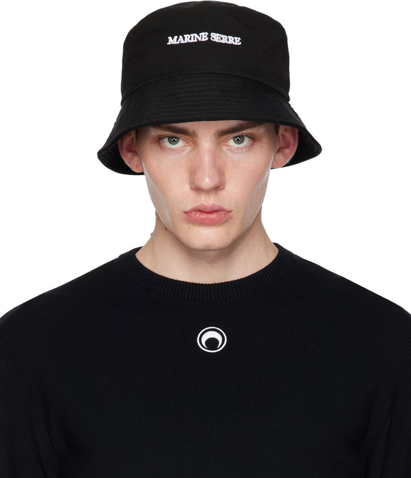 Шапка Marine Serre Canvas Bucket Hat Черно | UHG030 CWOV0029