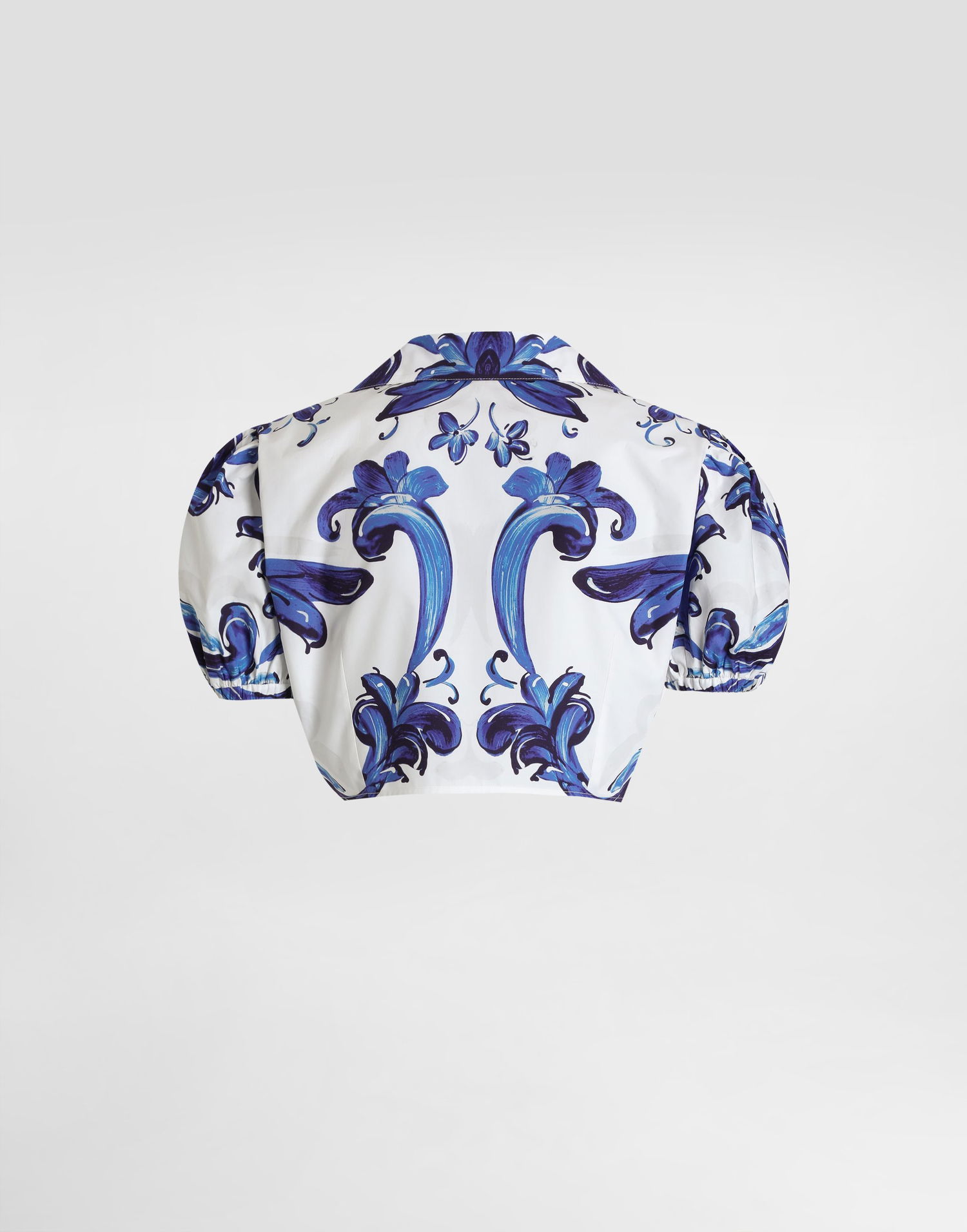 Риза Dolce & Gabbana Dolce & Gabbana Majolica-print Cropped Tie-Front Poplin Shirt Многоцветен | I5655WFI5JPHB5DQ, 1