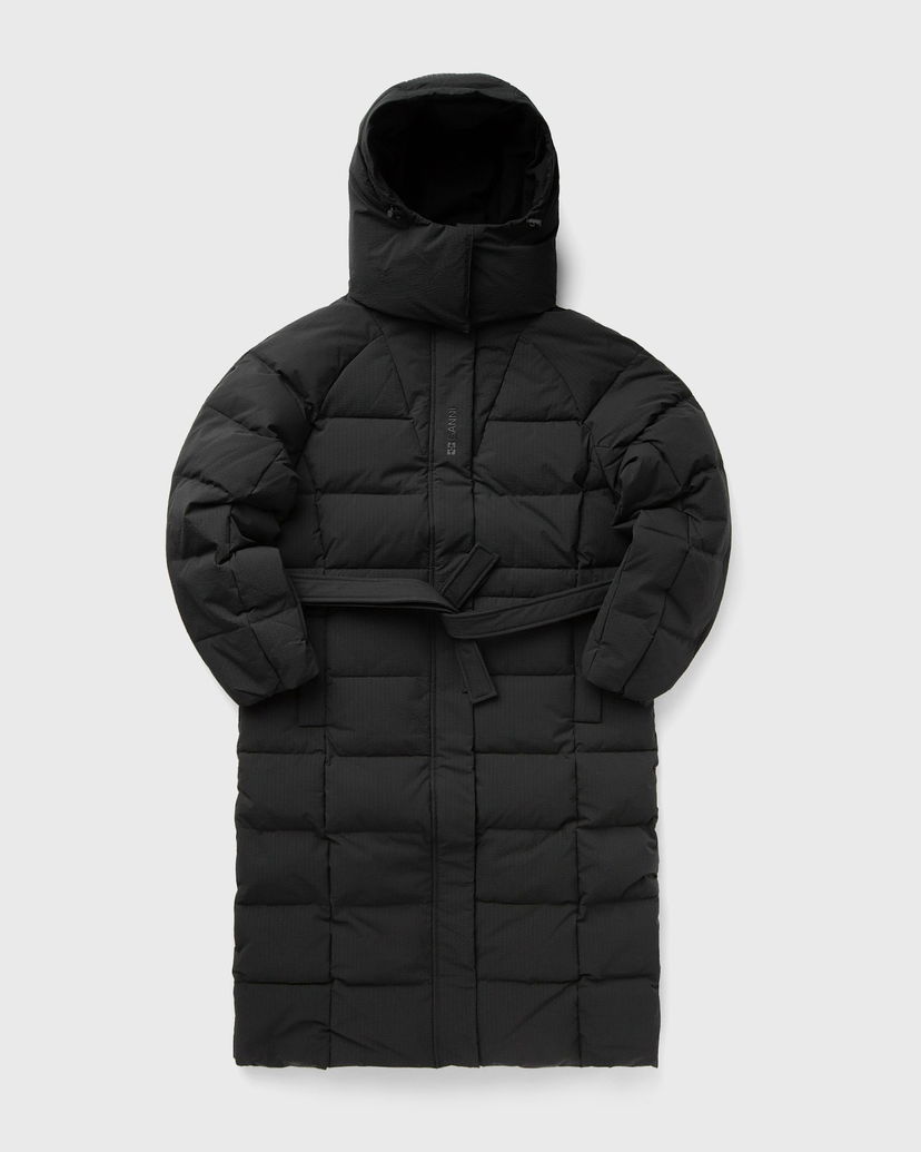 Пухо яке GANNI Tech Seersucker Puffer Coat With Hood Черно | F9688-099