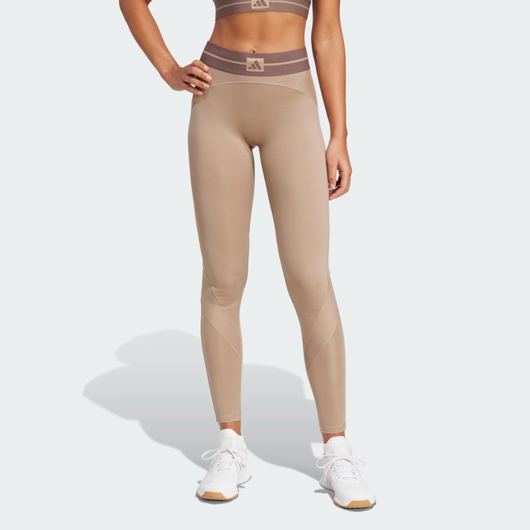 Клинове adidas Performance Hyperglam Rib Leggings Бежово | JY2068, 0