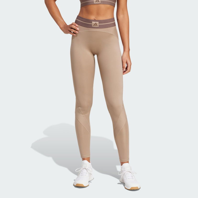 Клинове adidas Performance Hyperglam Rib Leggings Бежово | JY2068