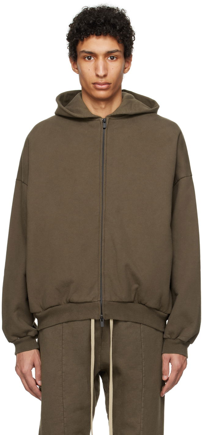 Суитчър Fear of God Brown Full Zip Hoodie Кафяво | FG850-095FLC