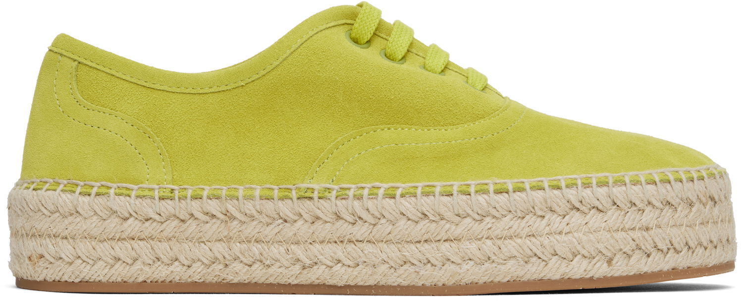Обеци JW Anderson JW Anderson Suede Lace-Front Platform Espadrilles Зелено | SE0032-LA0240, 0