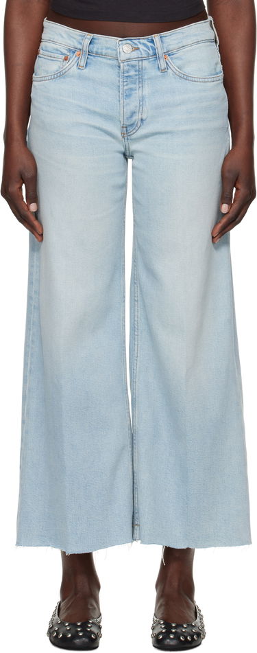 Дънки RE/DONE Re/Done Comfort Stretch Mid Rise Wide Leg Crop Jeans Синьо | 190-03WMRWDLC, 0