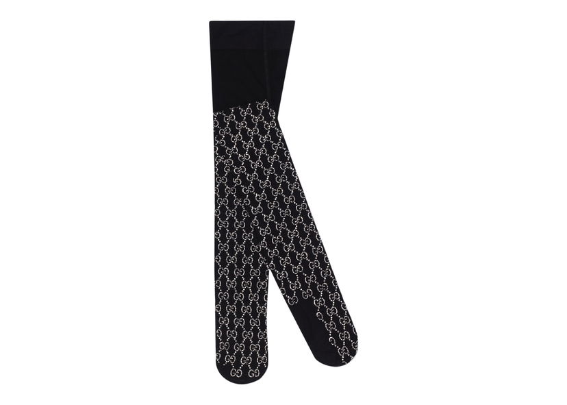 Чорапи Gucci GG Embroidered Crystal Tights Black Черно | 676641 3G354 1063