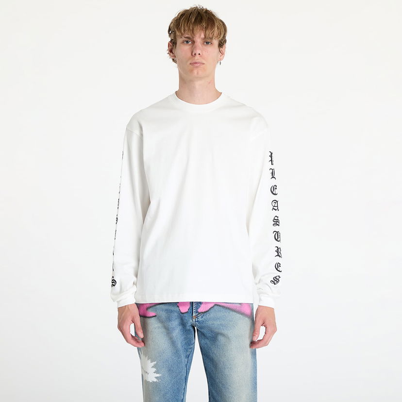 Тениска Pleasures Oe Heavyweight Long Sleeve Tee White Бяло | P24F045 WHITE