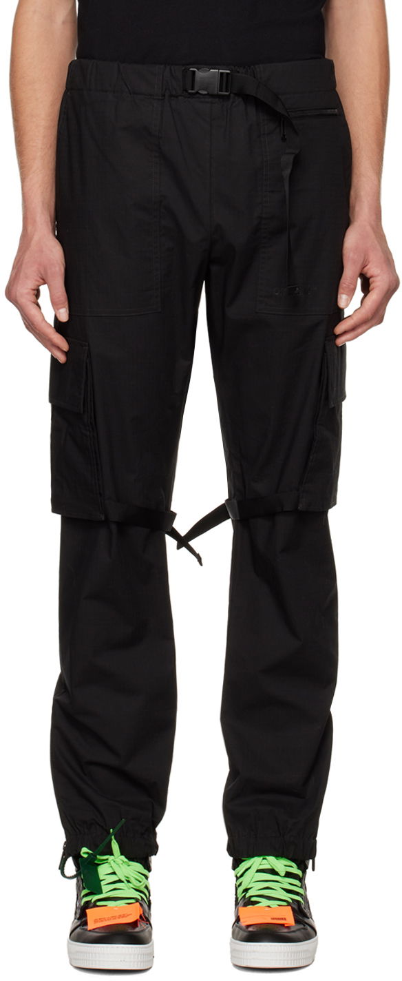 Карго панталони Off-White Black Diag Tab Poly Cargo Pants Черно | OMCF031C99FAB0011010