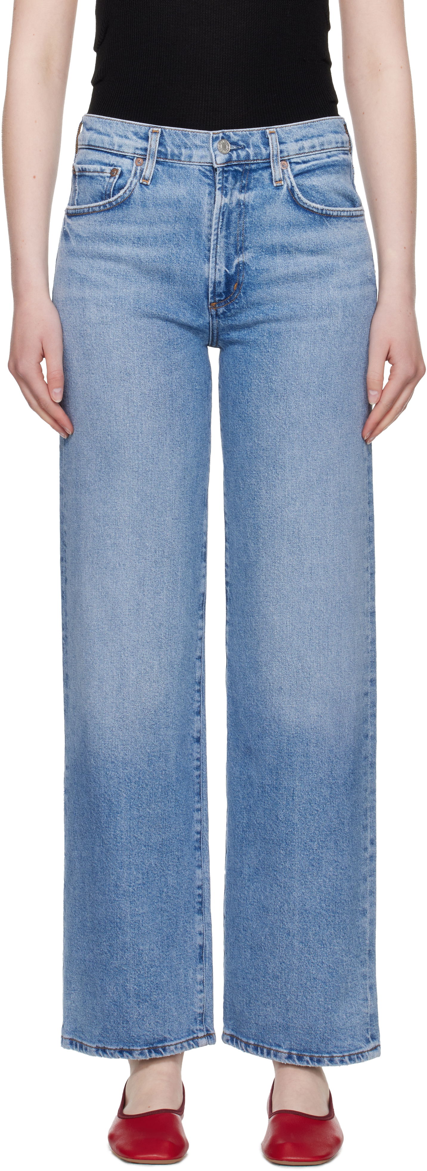 Дънки AGOLDE AGOLDE Harper Straight Jeans Синьо | A9153-1854, 0