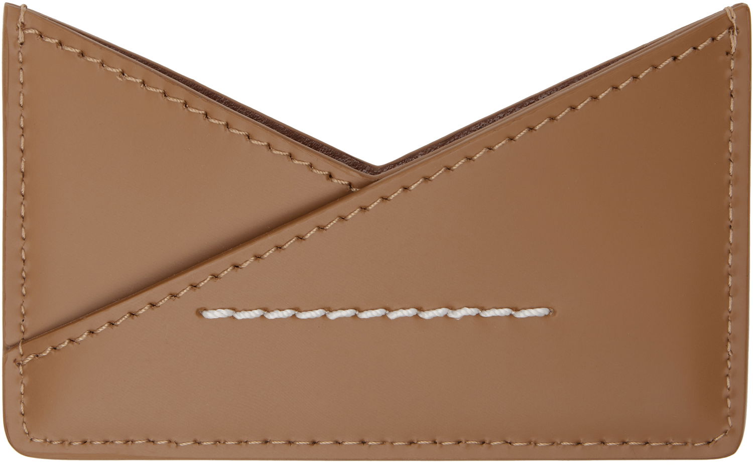Портфейл Maison Margiela MM6 Maison Margiela Triangle Card Holder Кафяво | SA6UI0014 P7183, 1