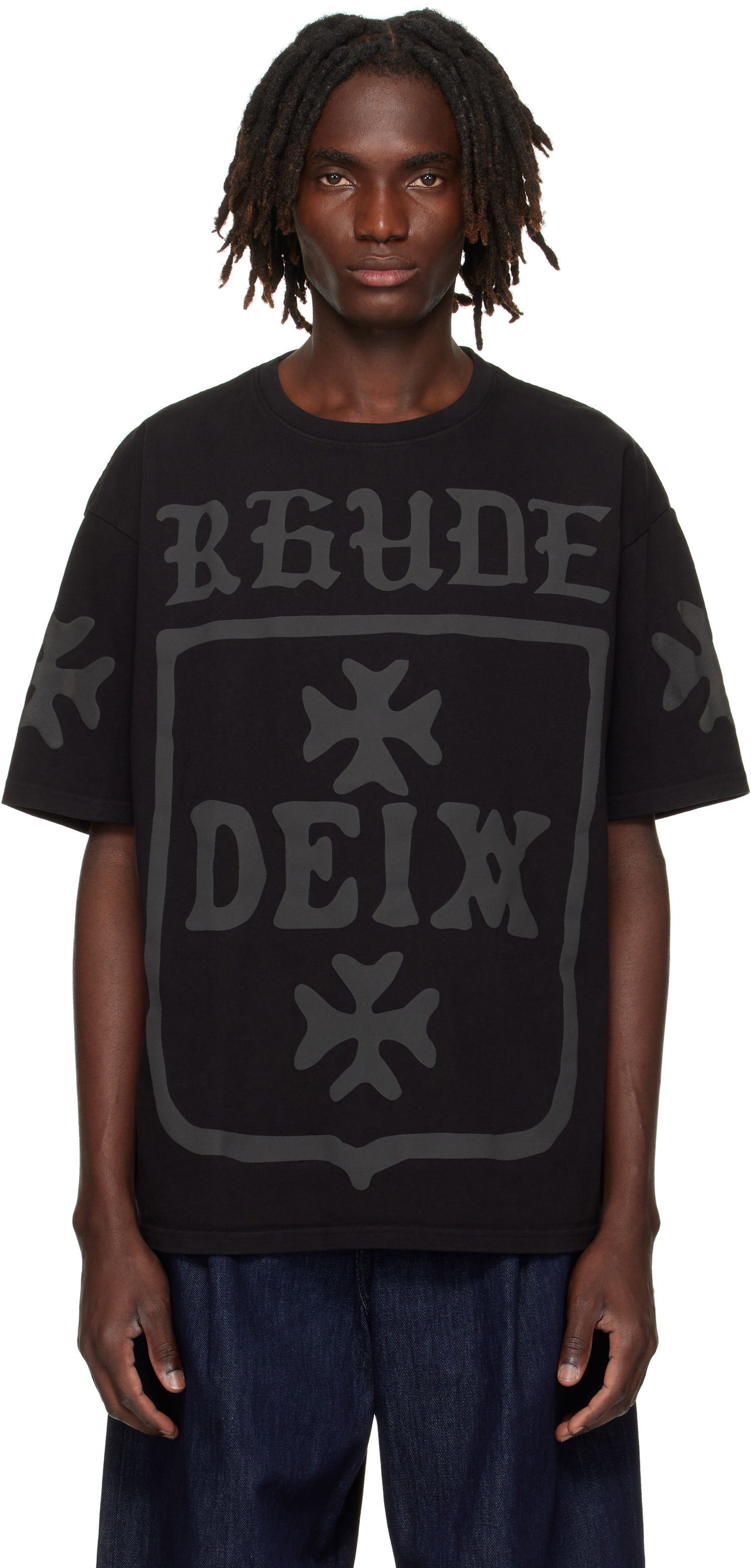 Тениска Rhude Rhude 'Deix' Shield Oversized T-Shirt Черно | RHPF25TT08012, 0