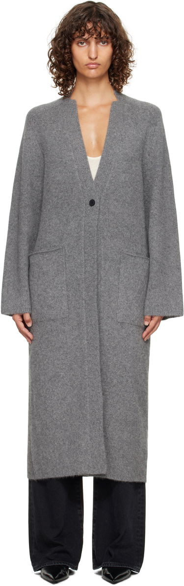 Пуловер Loulou de Saison Loulou de Saison Smet Yak Blend Maxi Cardigan Сиво | SMET, 0