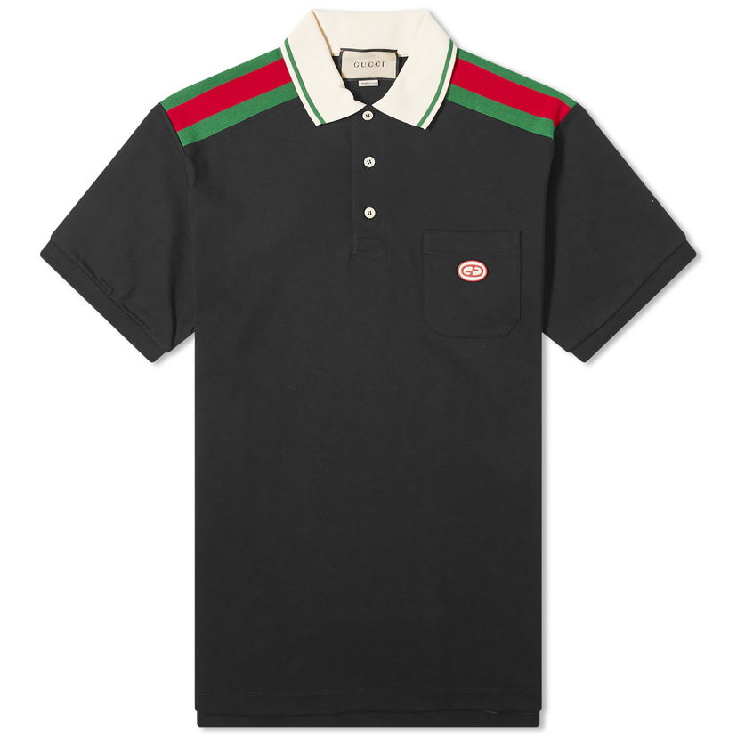 Поло тениска Gucci GRG Logo Polo Shirt Черно | 737656-XJF4V-1043