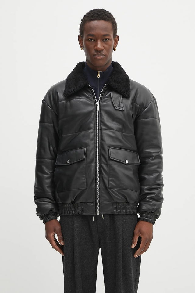 Drôle de Monsieur Le Blouson Cuir Leather Bomber Jacket