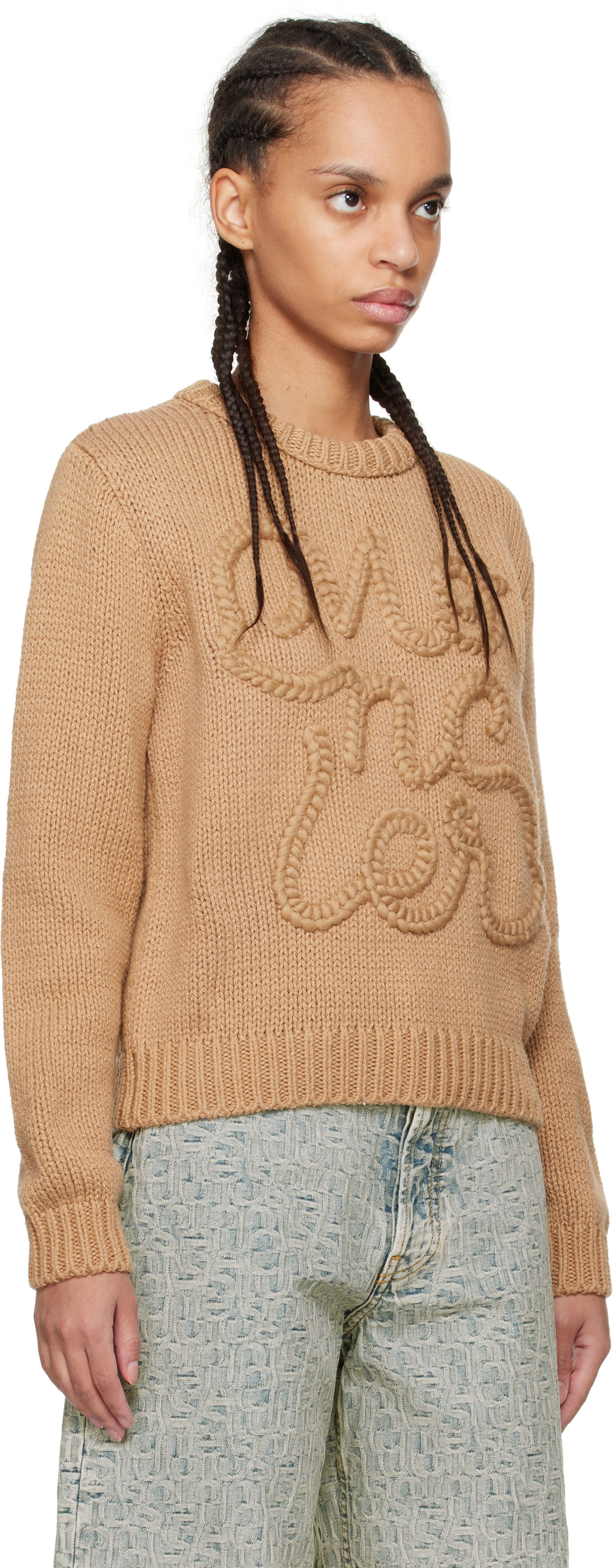 Пуловер Moncler Moncler Embroidered Logo Cotton Sweater Кафяво | K10939C00004M5206, 1