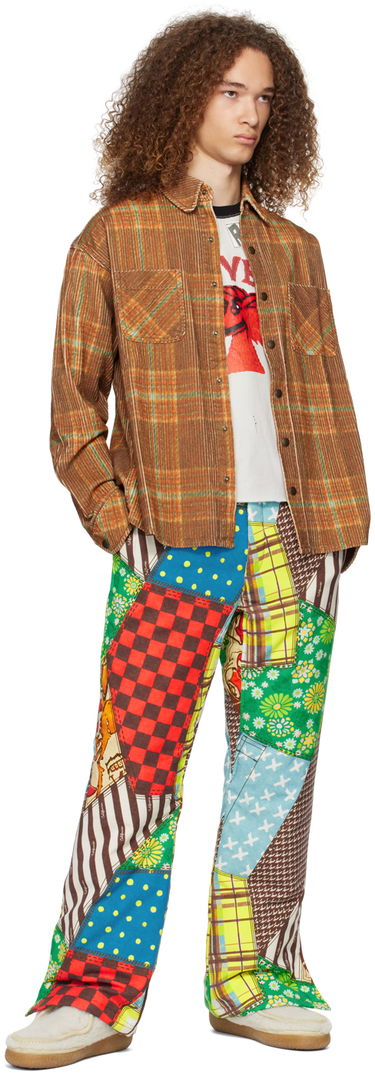 Риза ERL ERL Plaid Shirt Кафяво | ERL07B010, 3