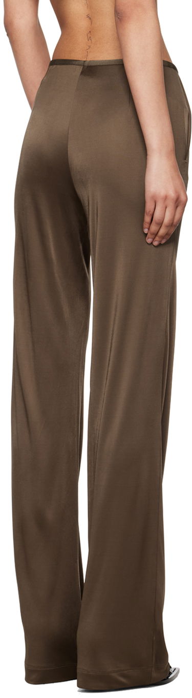 Панталони Helmut Lang Helmut Lang Car Satin Trousers Кафяво | O02HW205, 2