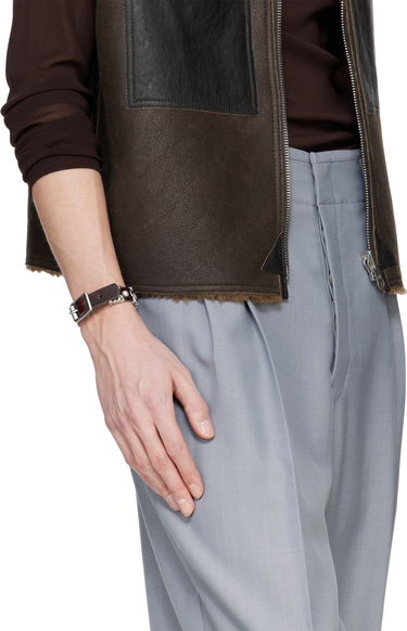 Гривна OUR LEGACY Our Legacy Wave Leather Bracelet Кафяво | A2258WBB, 3