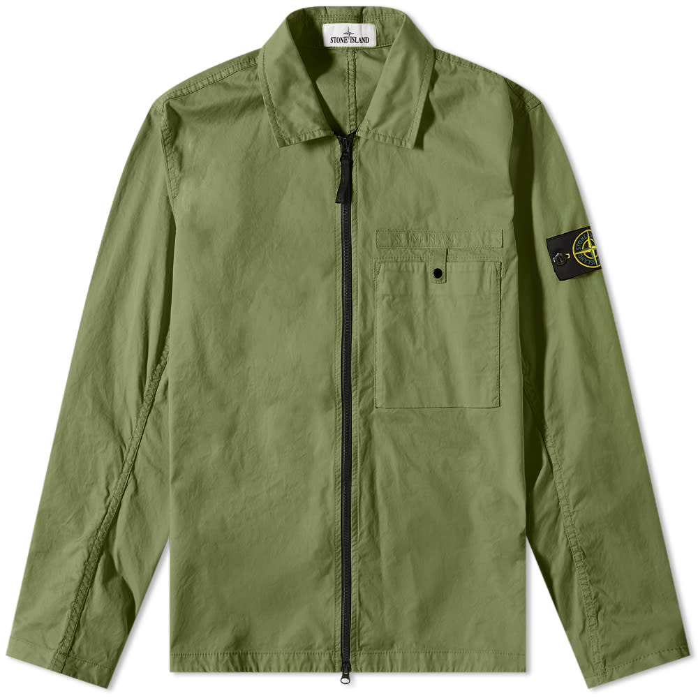 Яке Stone Island Supima Cotton Shirt Jacket Зелено | 761512619-V0058, 0