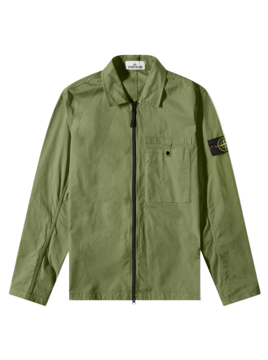 Яке Stone Island Supima Cotton Shirt Jacket Зелено | 761512619-V0058