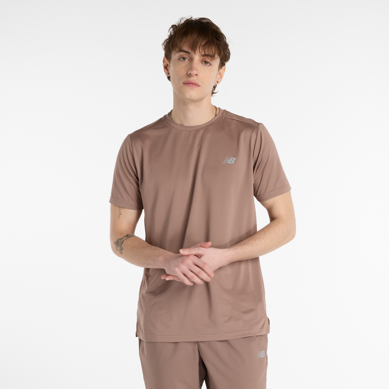 Тениска New Balance Men's New Balance MT41222EAS T-Shirt Кафяво | NBMT41222EAS, 0