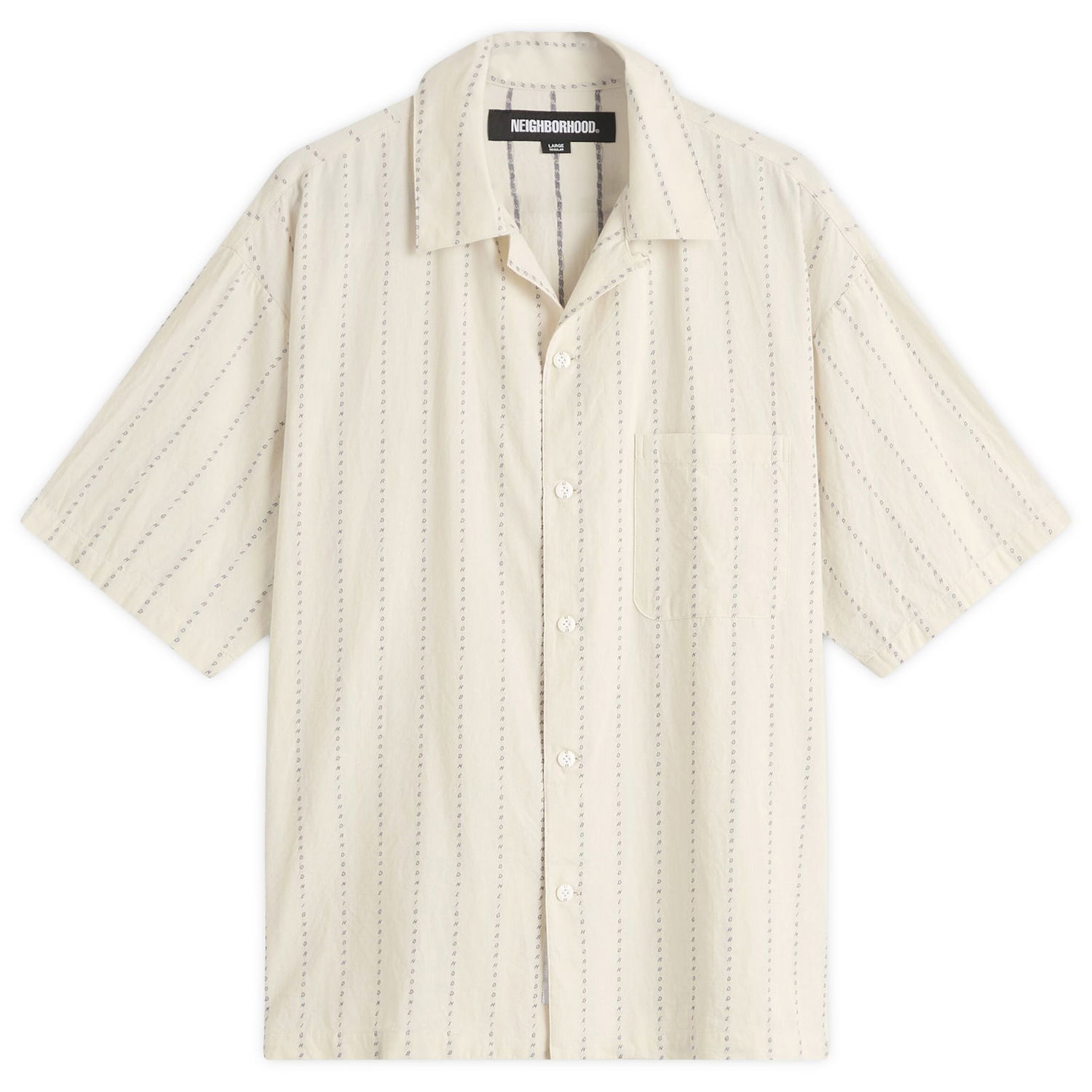 Риза Neighborhood Dobby Stripe Hawaiian Shirt, Size Large Бежово | 251TSNH-SHM08-IVO, 0