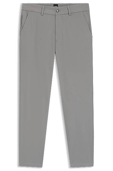 Панталони BOSS Slim-Fit Cotton-Blend Twill Trousers Сиво | 50543945, 0