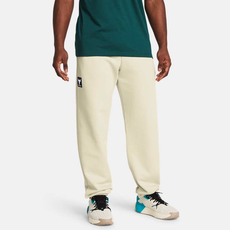 Панталони и дънки Under Armour Project Rock Heavyweight Terry Jogginghose für Herren Silt / Schwarz XXL Бежово | 1380105-273, 0