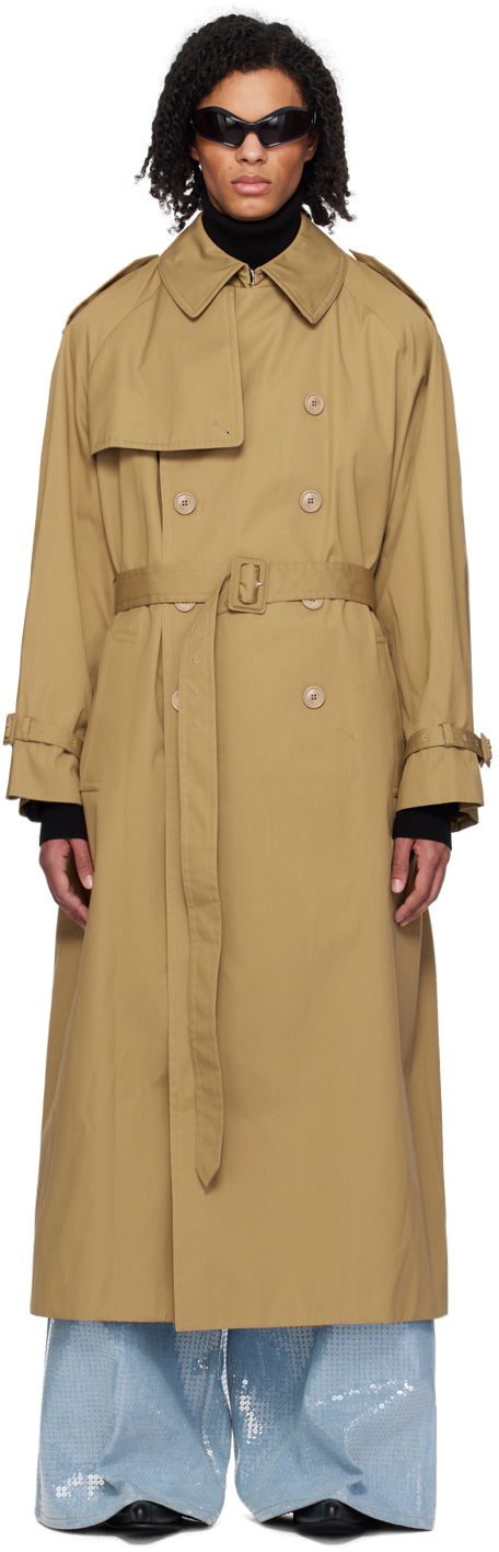 Палта VETEMENTS Oversized Trench Coat Бежово | UE64CO800C