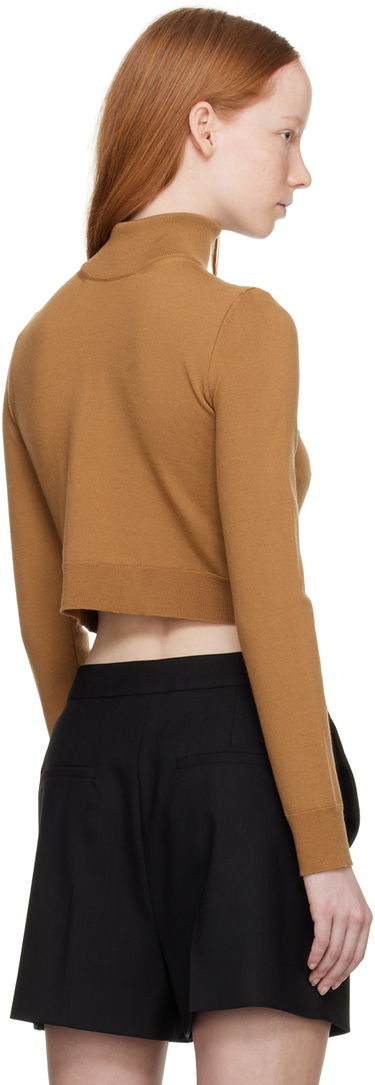 Пуловер Max Mara Max Mara Balbo Cropped Mock Neck Sweater Кафяво | 2313611031600 13611031, 2