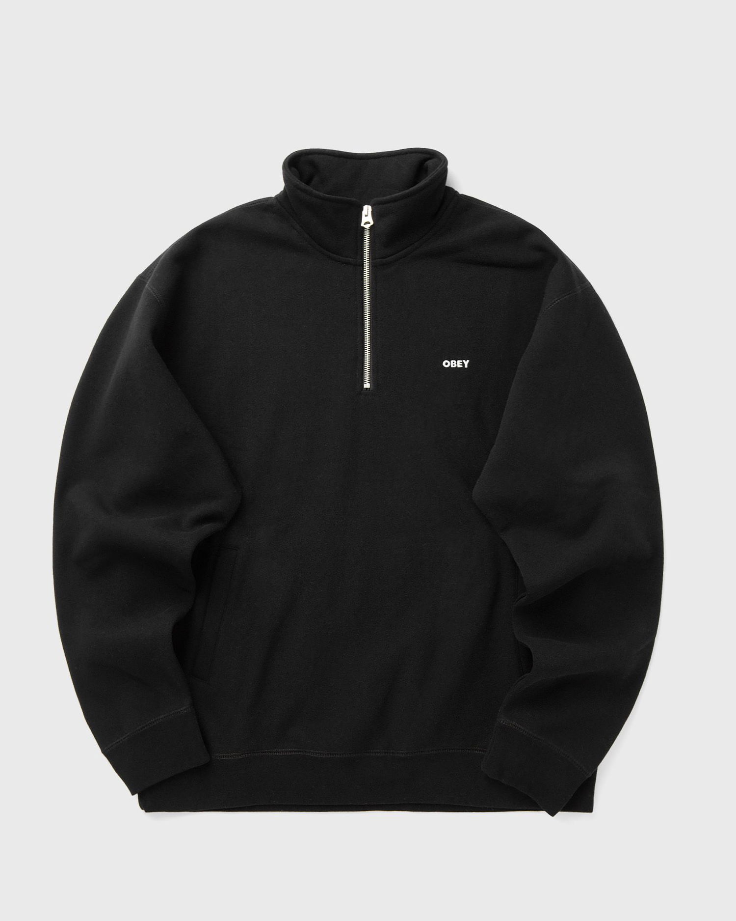 Суитчър OBEY Mock Neck Sweatshirt Черно | 111620098-BLK, 0