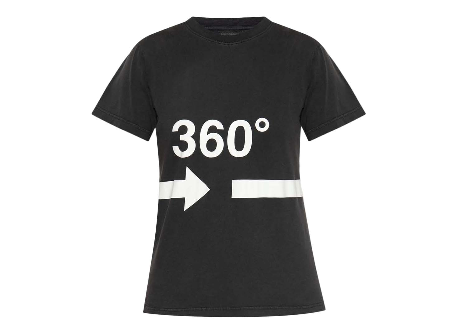 Тениска Balenciaga 360 Degree Arrow Print T-Shirt Черно | 713879 TNVD5 1070, 0