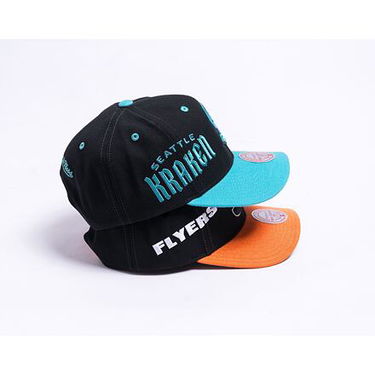 Шапка с козирка Mitchell & Ness Overbite Pro Snapback Seattle Kraken Black Тюркоазено | HHSS7311-SKRYYPPPBLCK, 4