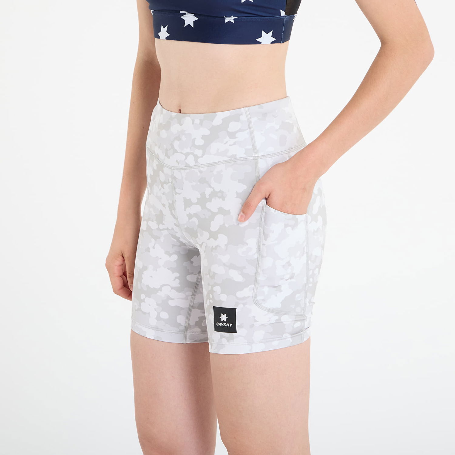 Къси панталони Saysky Camo Combat+ Short Tights 7" AOP Бяло | OWRST30C1049, 1