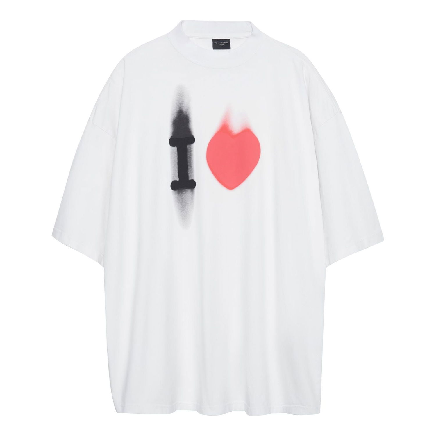 Тениска Balenciaga Balenciaga I Love Large Fit T-Shirt Бяло | 744439TOVH39081, 0