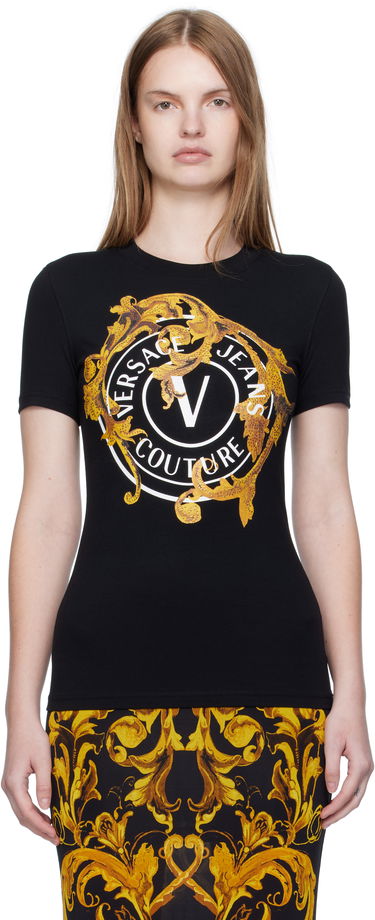 Тениска Versace Versace Jeans Couture Printed T-Shirt Черно | E79HAHE01_ECJ02E, 0