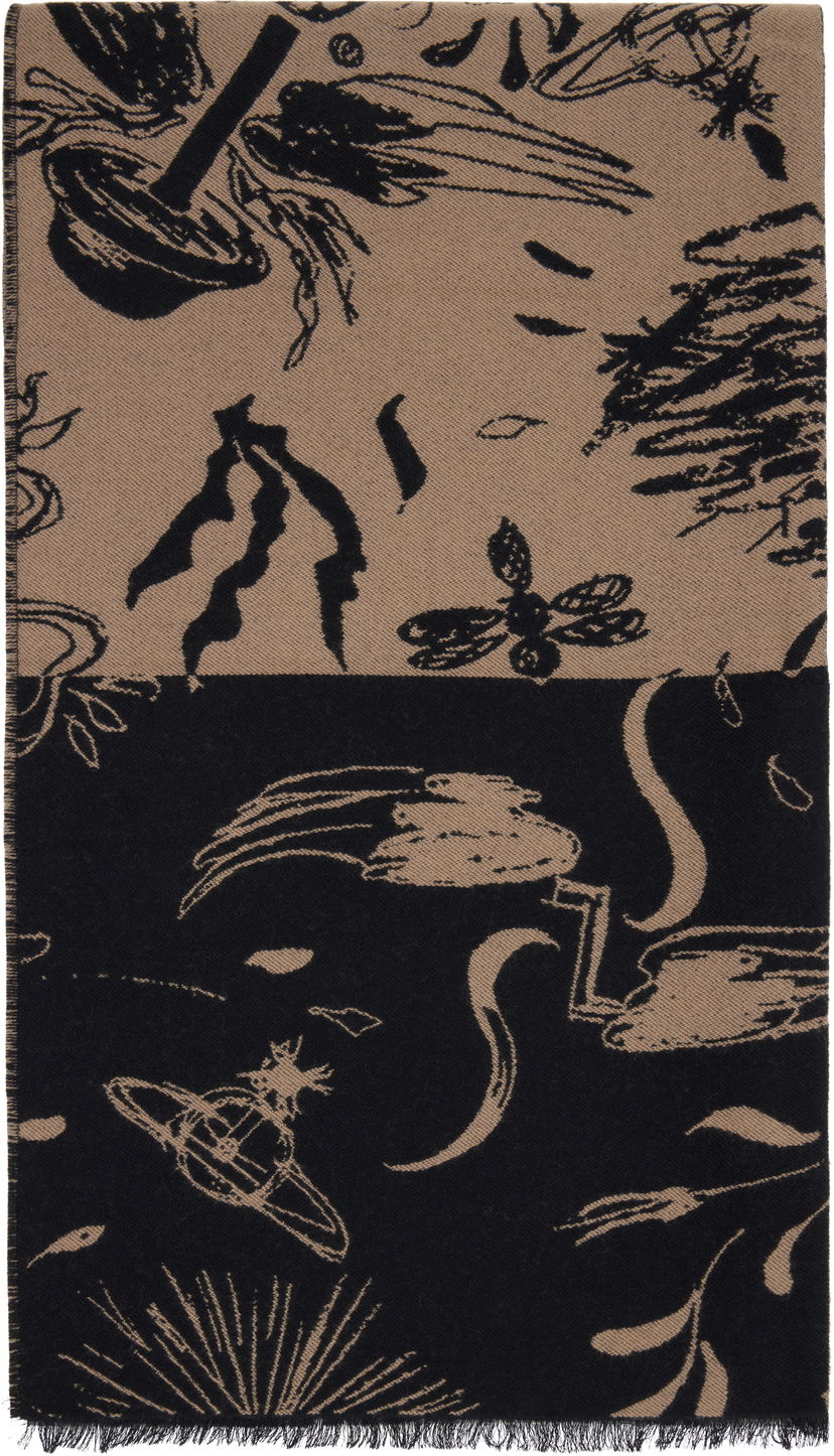 Шал Vivienne Westwood Graphic Orb Jacquard Fringed Scarf Многоцветен | 8103013J-W01AM-