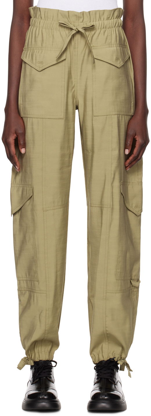 Панталони GANNI High-Rise Trousers Зелено | F8873, 0