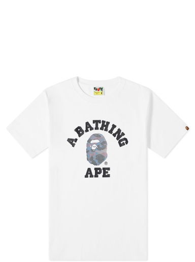 Тениска BAPE A Bathing Ape Grid Camo College Tee Бяло | 001TEI801028M-WPU