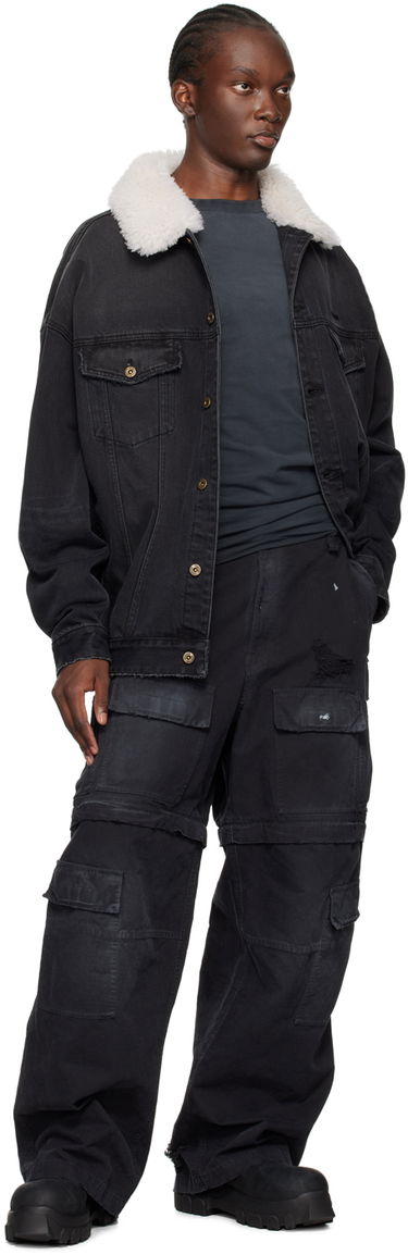 Яке We11done Oversized Denim Jacket with Fur Collar Черно | WD-DJ2-24-363-U-BK, 3