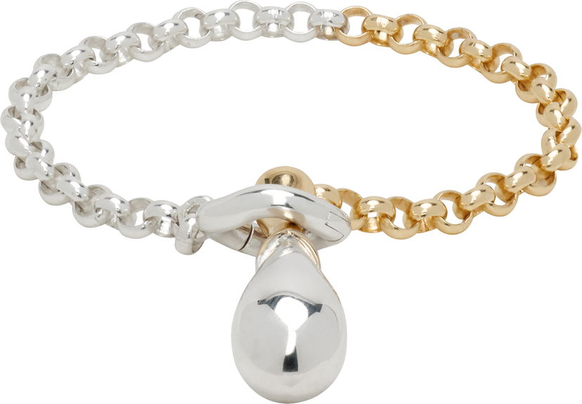 Гривна Bottega Veneta Bottega Veneta Drop Pendant Chain Bracelet Металик | 838147 V507D