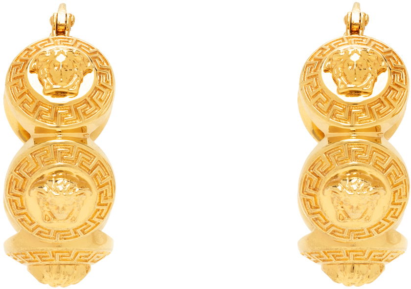 Обеци Versace Tribute Medusa Hoop Earrings "Gold" Металик | 1013207_1A00620_3J210, 0