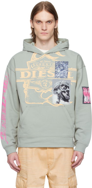 Суитчър Diesel S-Baxt-Hood-R1 Graphic Hoodie Зелено | A16171-0BMBJ-9DU, 0