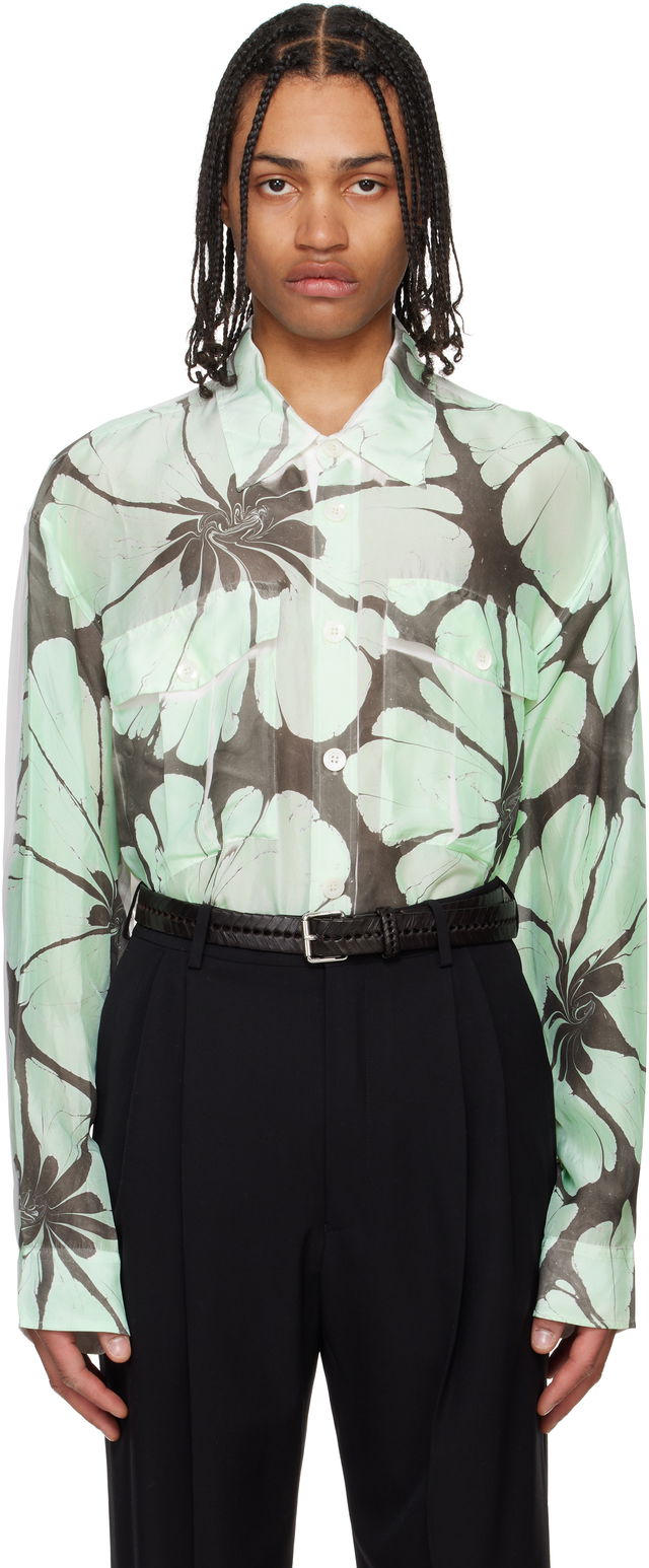 Dries Van Noten Floral-Print Sheer Shirt