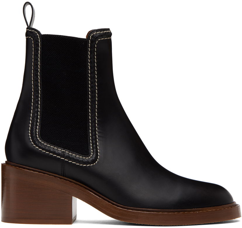 Кецове и обувки CHLOÉ Chloé Mallo Leather Chelsea Boots Черно | CHC22A685AF