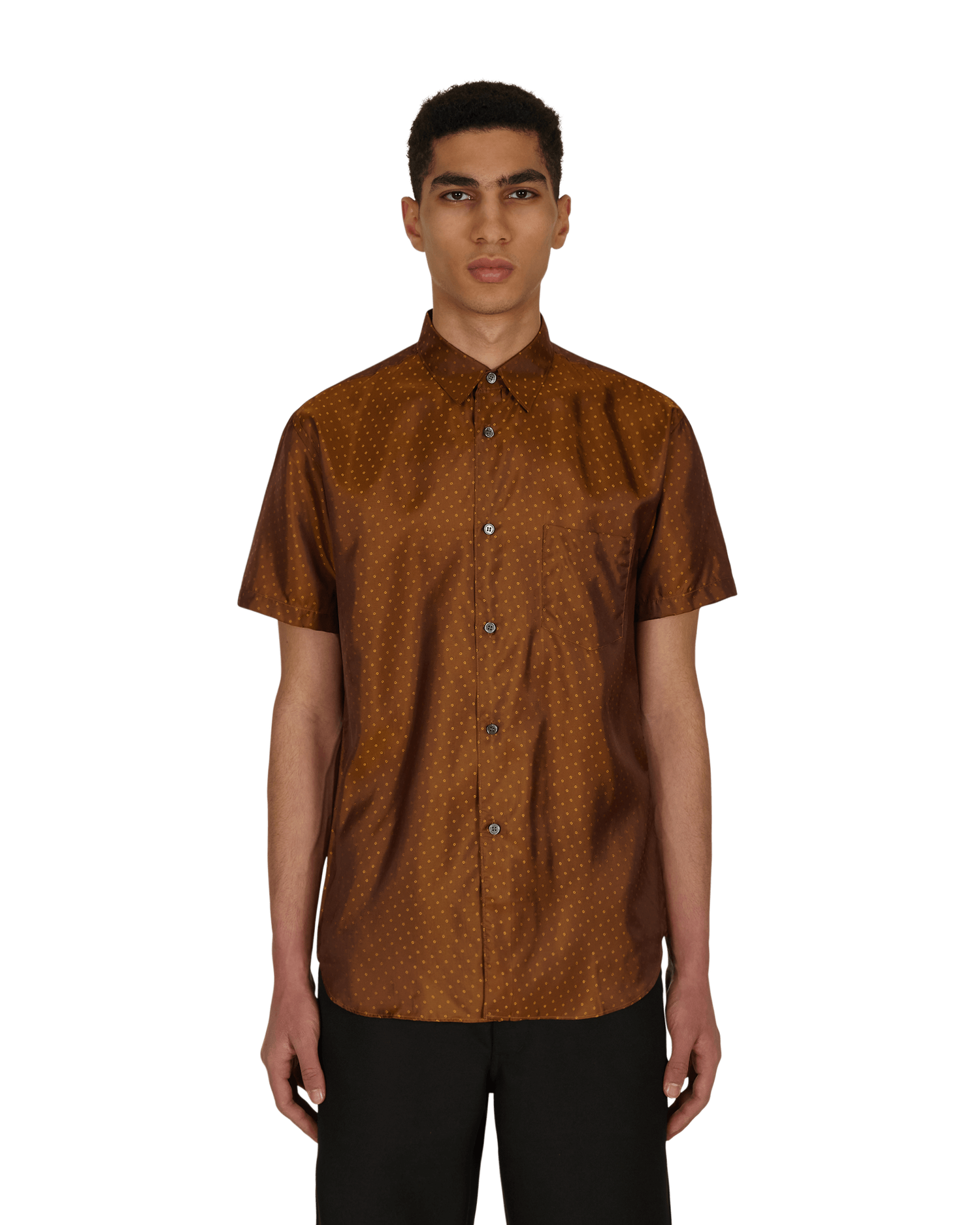 Риза Comme des Garçons Dot Shortsleeve Shirt Кафяво | FG-B078-SS21 3, 1