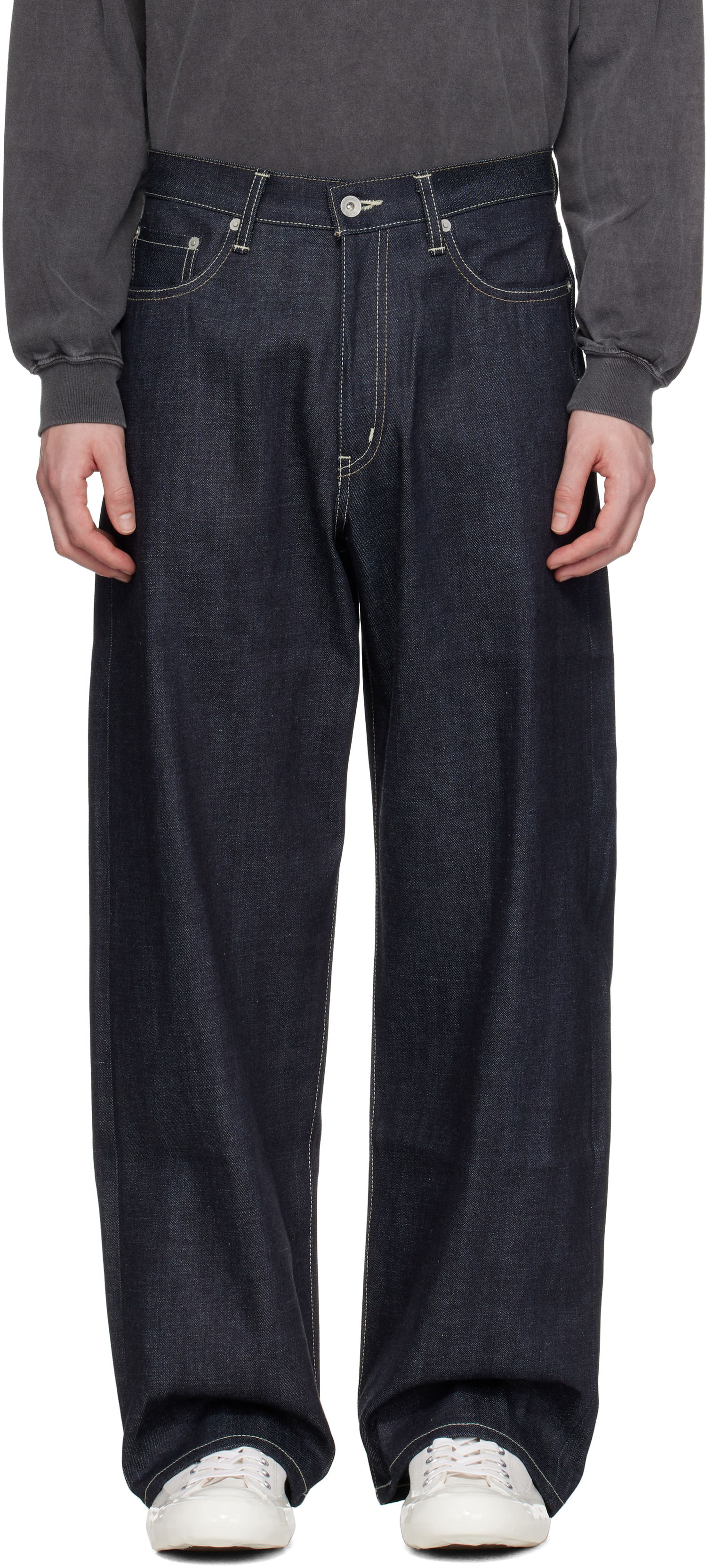 Дънки Neighborhood Neighborhood DP Wide Jeans Синьо | 251XBNH-PTM01, 0